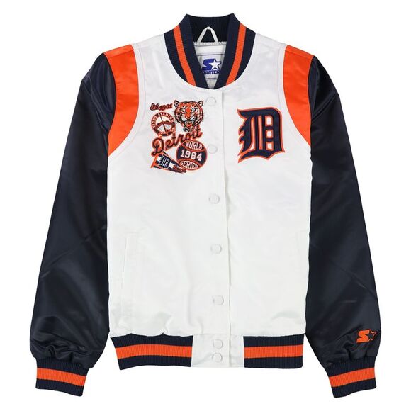 STARTER Womens Detroit Tigers Varsity Jacket Multicoloured NWT